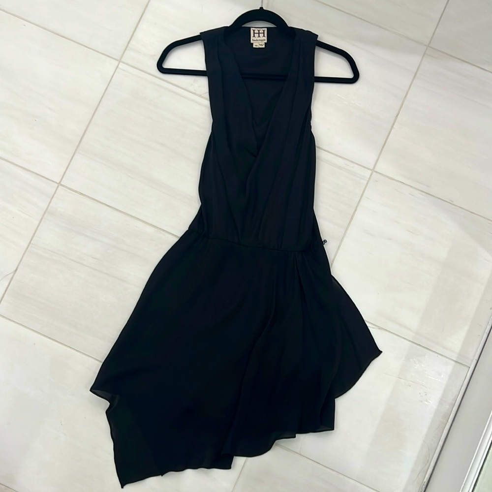 Haute hippie silk mini black dress.